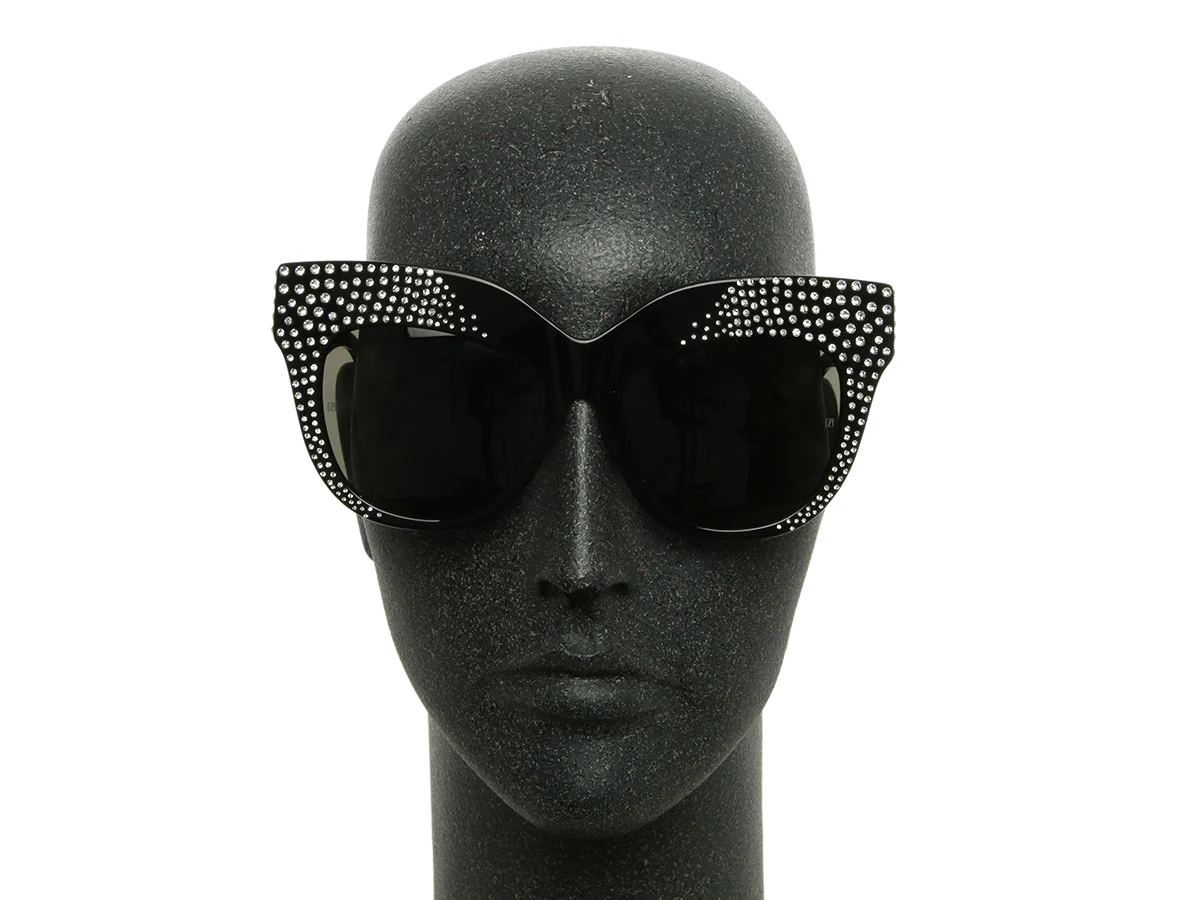 Linda Farrow Black Crystal Dunaway Cat Eye Sunglasses - Image 6