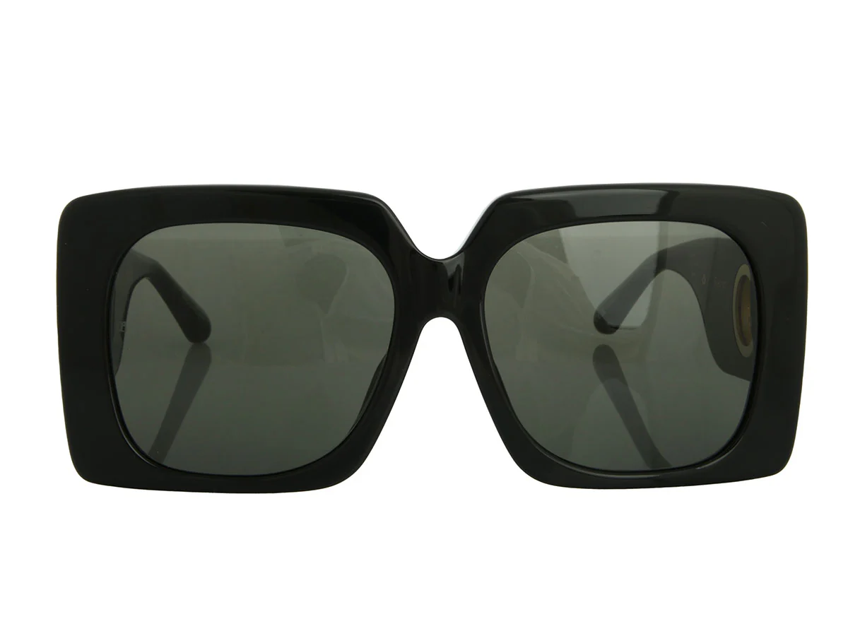 Linda Farrow Black Square Oversized Sierra Sunglasses