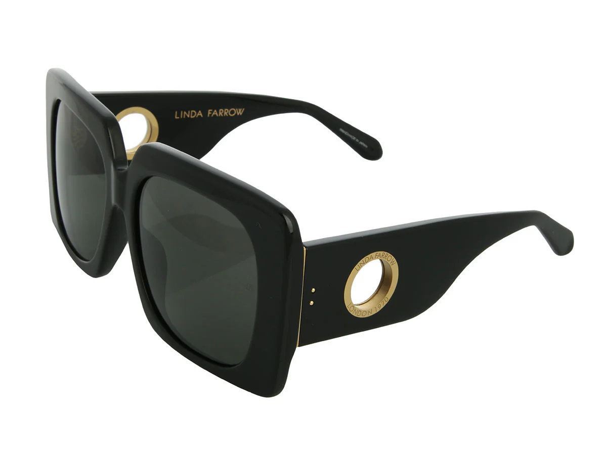Linda Farrow Black Square Oversized Sierra Sunglasses - Image 2