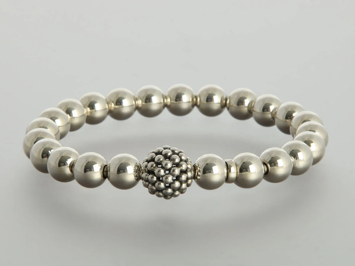 Lagos Sterling Silver Beaded Stretch Bracelet - Image 2