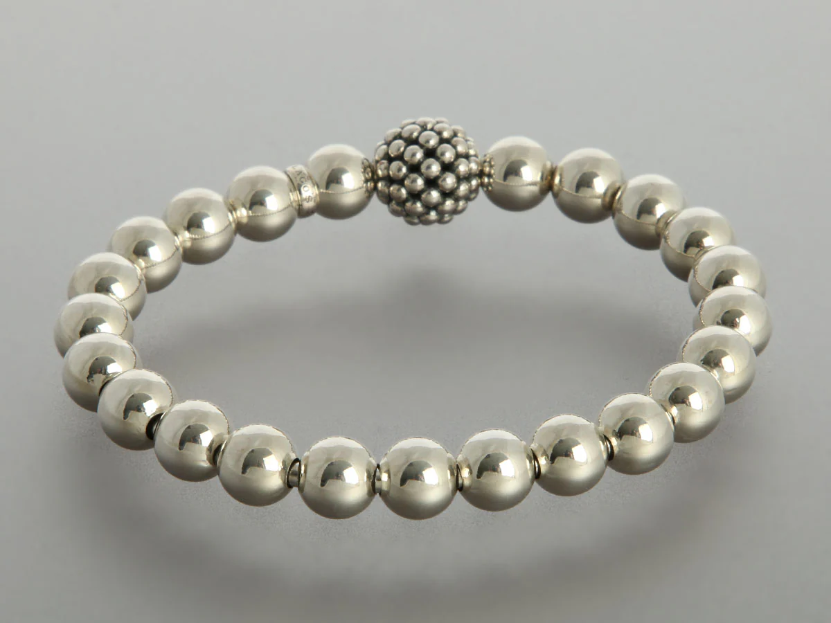 Lagos Sterling Silver Beaded Stretch Bracelet - Image 4