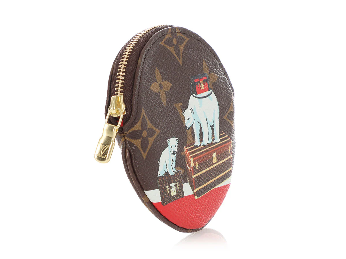 Louis Vuitton 2017 Monogram Christmas Animation Round Coin Purse - Image 4