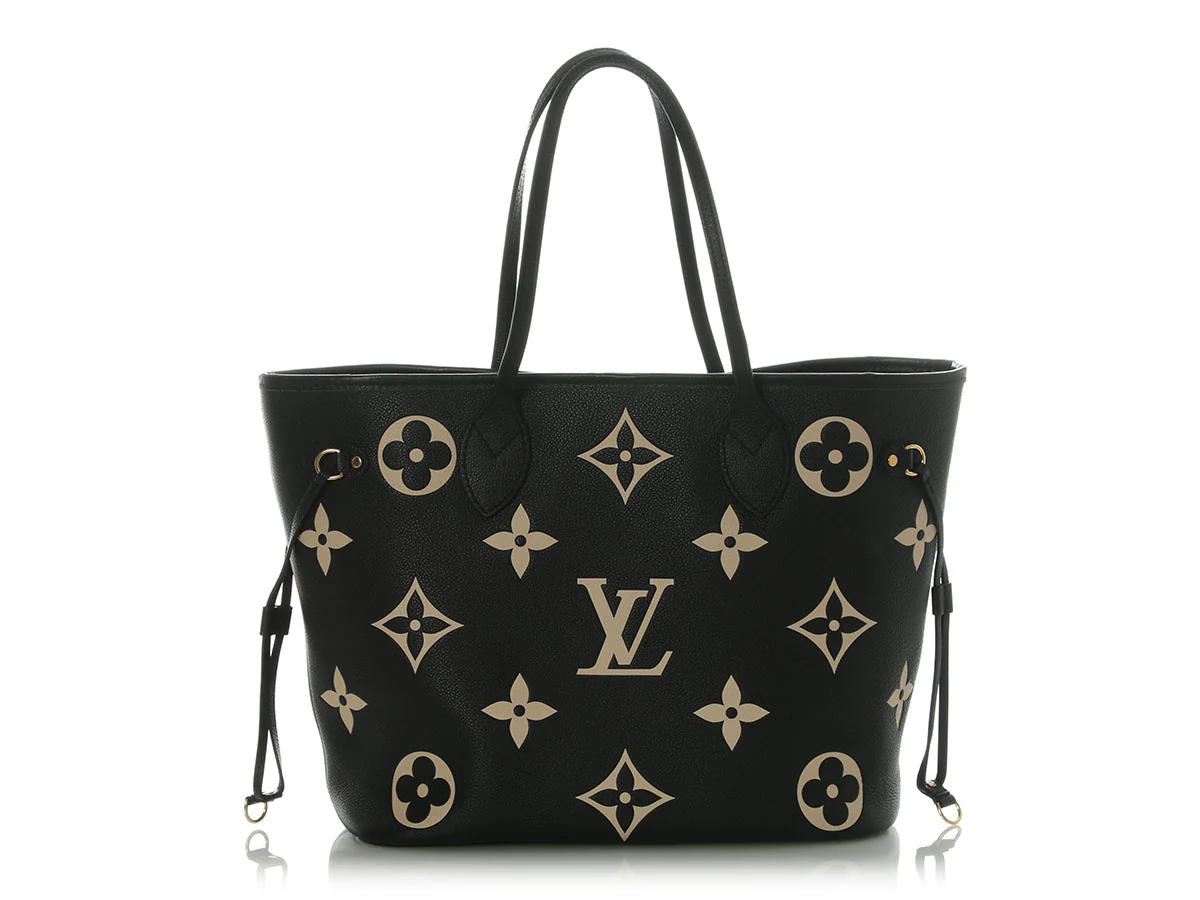 Louis Vuitton Black and Cream Giant Monogram Empreinte Neverfull - Image 5