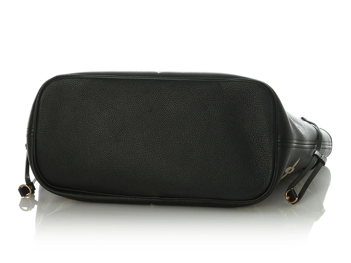 Louis Vuitton Black and Cream Giant Monogram Empreinte Neverfull - Image 7