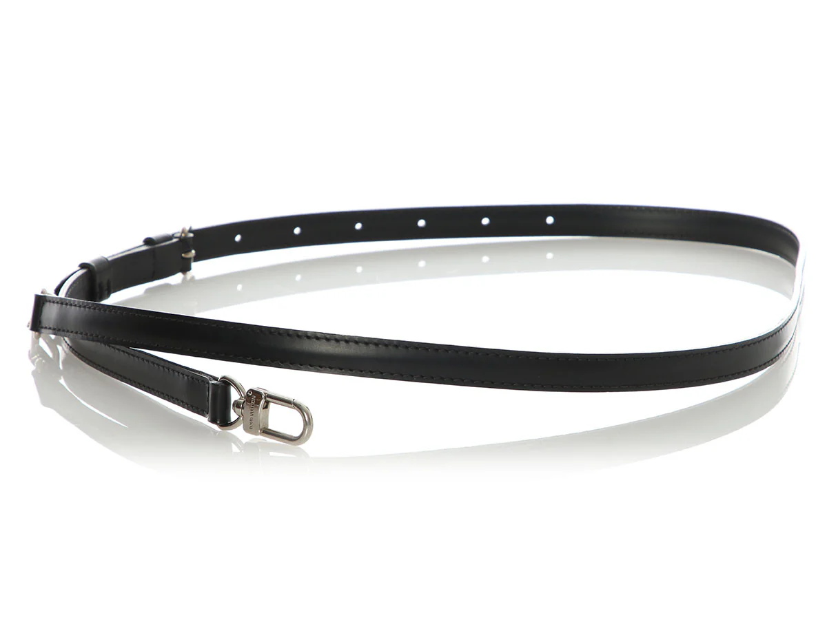 Louis Vuitton Black Leather Shoulder Strap - Image 2