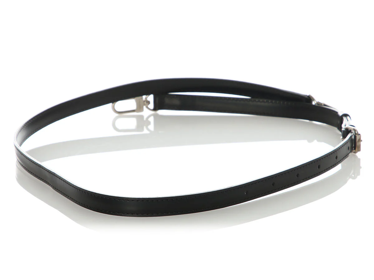 Louis Vuitton Black Leather Shoulder Strap - Image 4