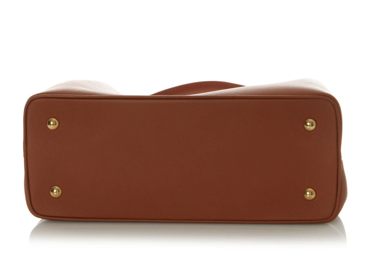 Louis Vuitton Cognac Calfskin Capucines GM Souple - Image 6