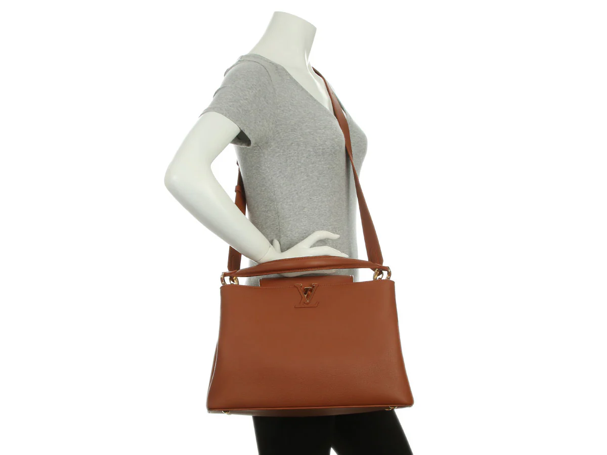 Louis Vuitton Cognac Calfskin Capucines GM Souple - Image 9