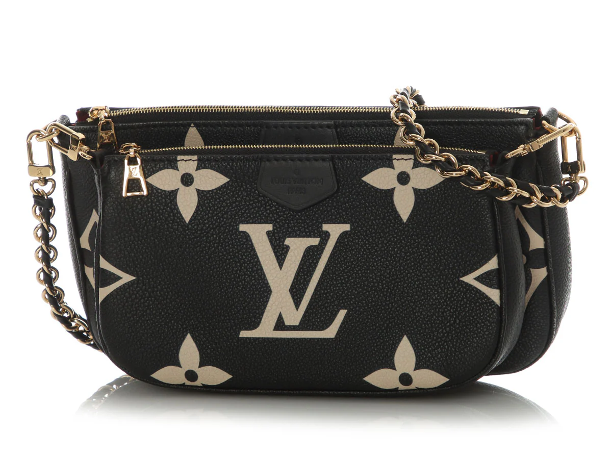 Louis Vuitton Black and Beige Monogram Empreinte Giant Multi Pochette Accessoires - Image 2
