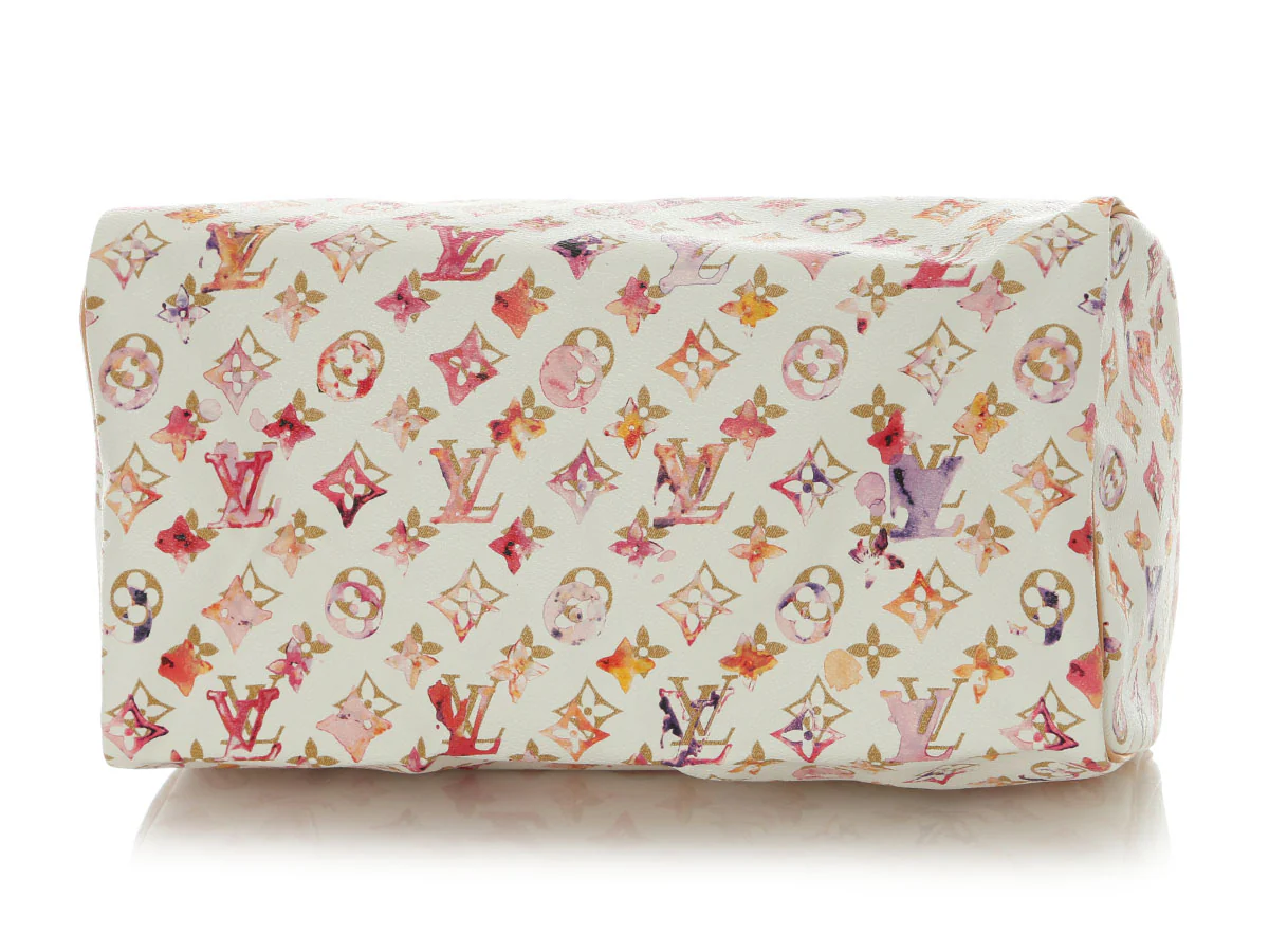 Louis Vuitton White Watercolor Aquarelle Speedy 35 - Image 6