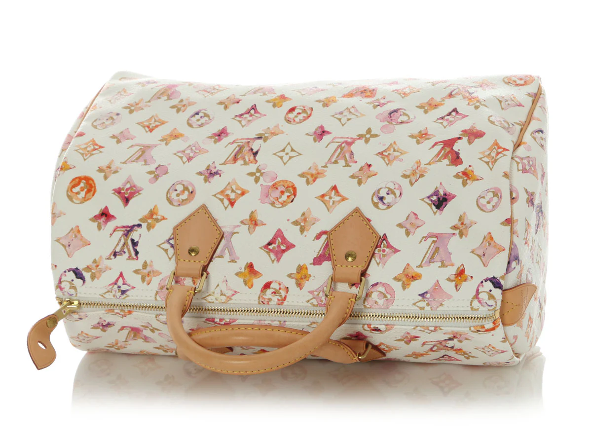 Louis Vuitton White Watercolor Aquarelle Speedy 35 - Image 7