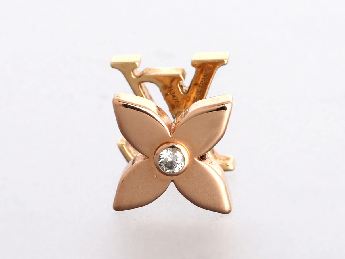 Louis Vuitton Two-Tone 18K Gold Diamond Idylle Blossom Reversible Pierced Stud Earrings - Image 2