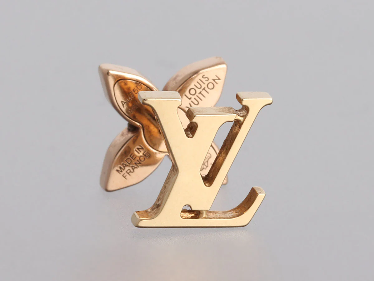 Louis Vuitton Two-Tone 18K Gold Diamond Idylle Blossom Reversible Pierced Stud Earrings - Image 4