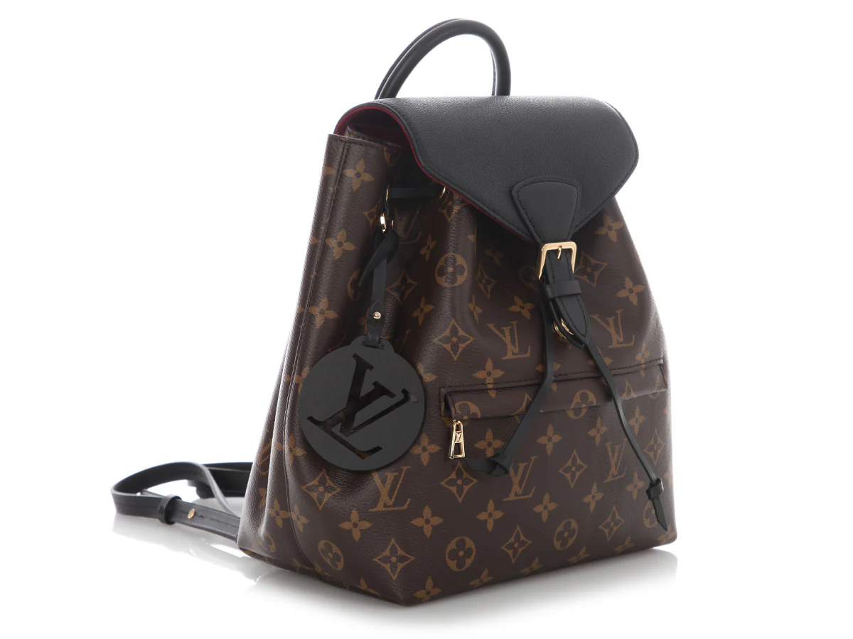 Louis Vuitton Monogram and Black Leather Montsouris PM NM - Image 5