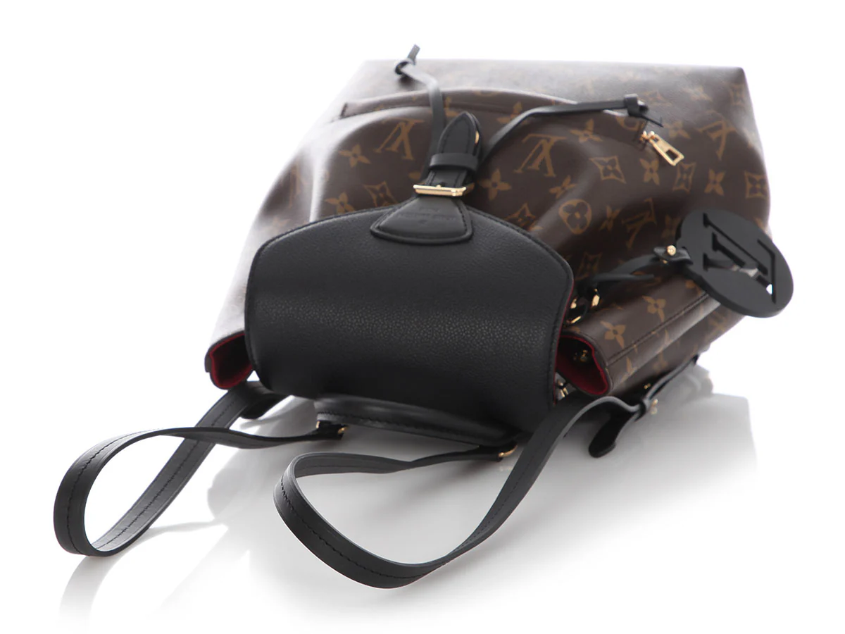 Louis Vuitton Monogram and Black Leather Montsouris PM NM - Image 7