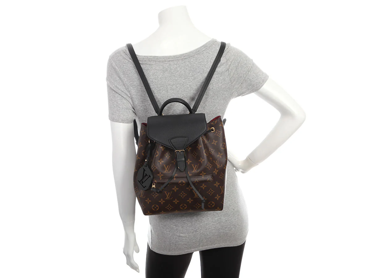 Louis Vuitton Monogram and Black Leather Montsouris PM NM - Image 9