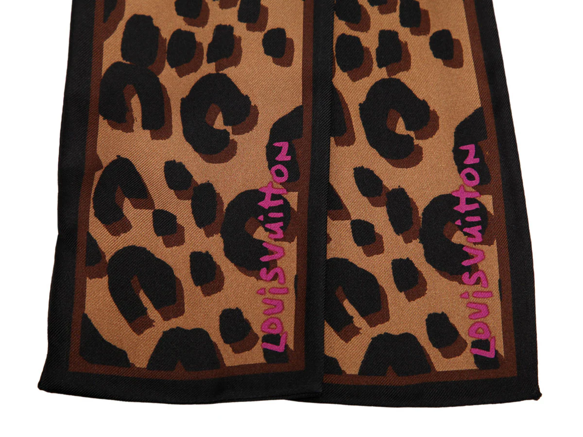 Louis Vuitton Stephen Sprouse Brown Leopard Print Silk Bandeau - Image 2