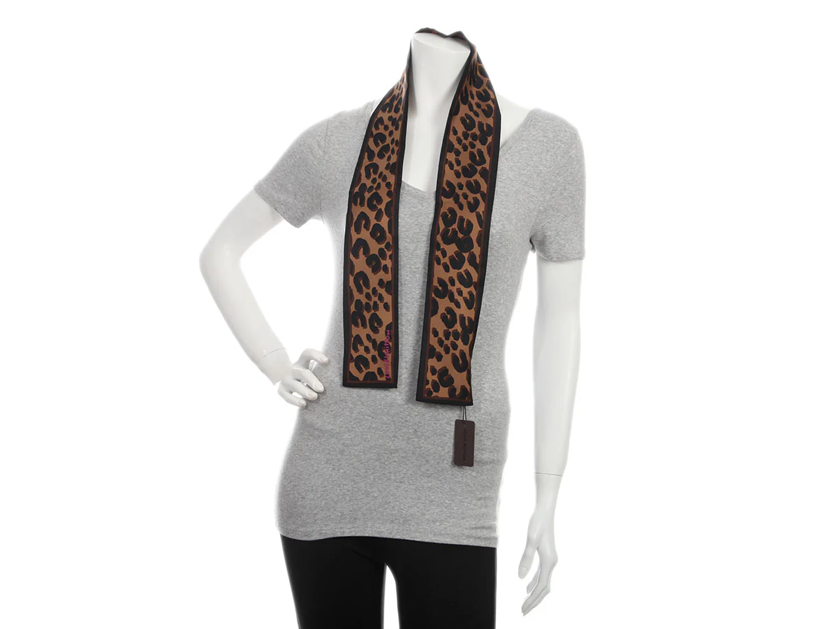 Louis Vuitton Stephen Sprouse Brown Leopard Print Silk Bandeau - Image 4