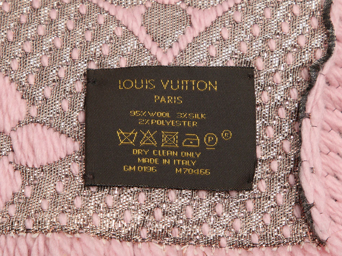 Louis Vuitton Pink and Metallic Silver Logomania Shine Scarf - Image 2