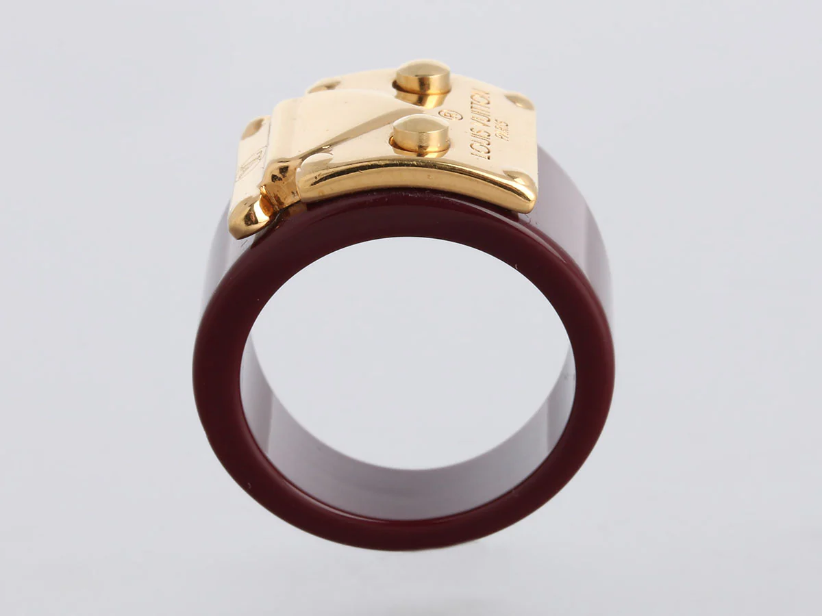 Louis Vuitton Maroon Lock Me Ring - Image 4