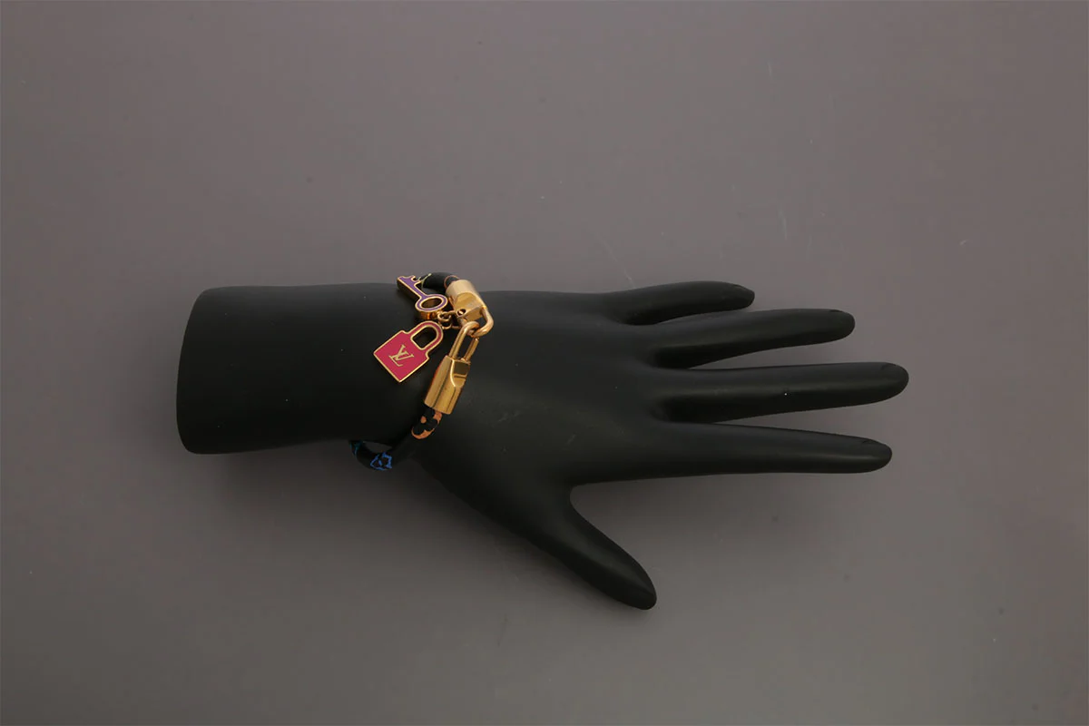 Louis Vuitton Black Monogram Multicolor Luck It Bracelet - Image 5