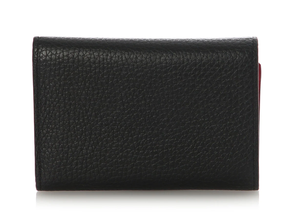 Louis Vuitton Black Taurillon Leather Capucines Compact Wallet - Image 3
