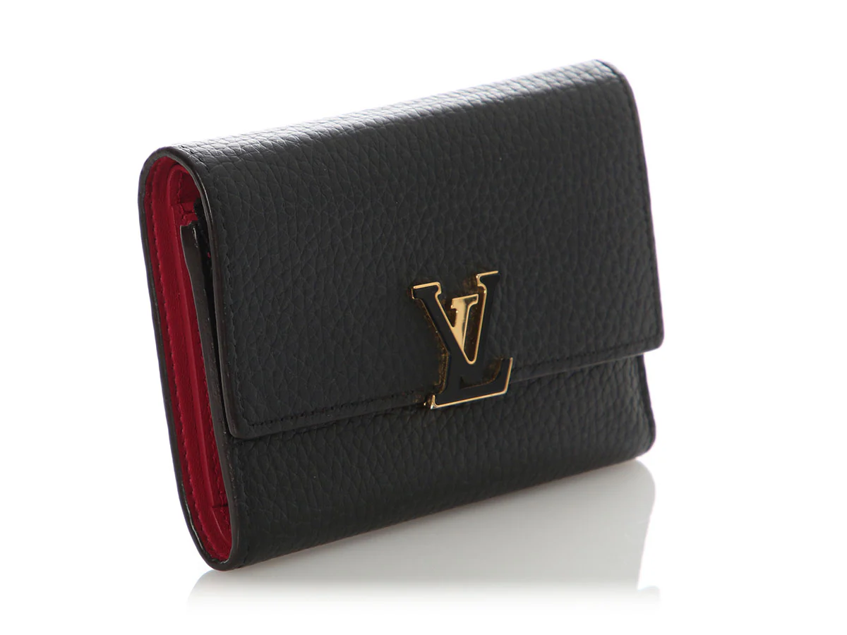 Louis Vuitton Black Taurillon Leather Capucines Compact Wallet - Image 4