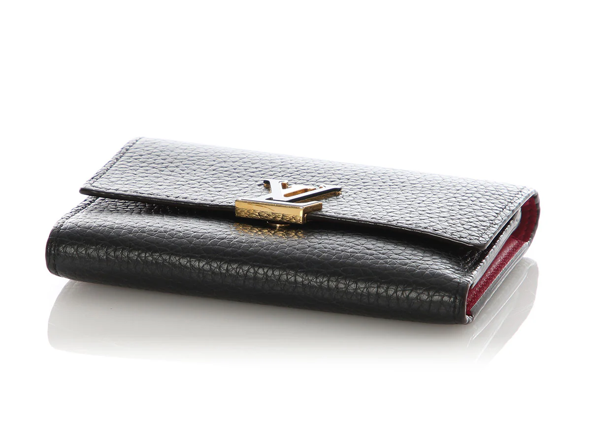 Louis Vuitton Black Taurillon Leather Capucines Compact Wallet - Image 5