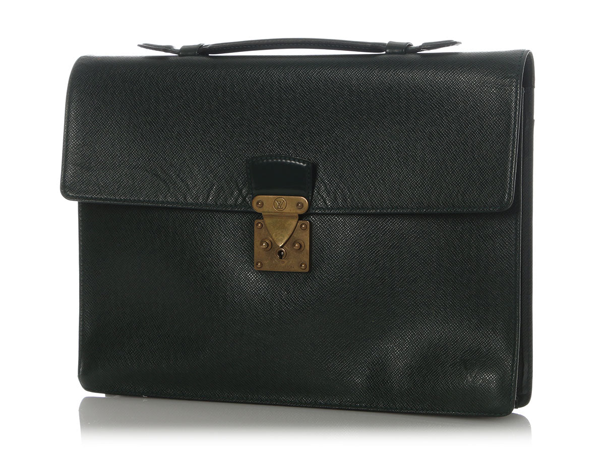 Louis Vuitton Vintage Green Taiga Serviette Kourad Briefcase - Image 2