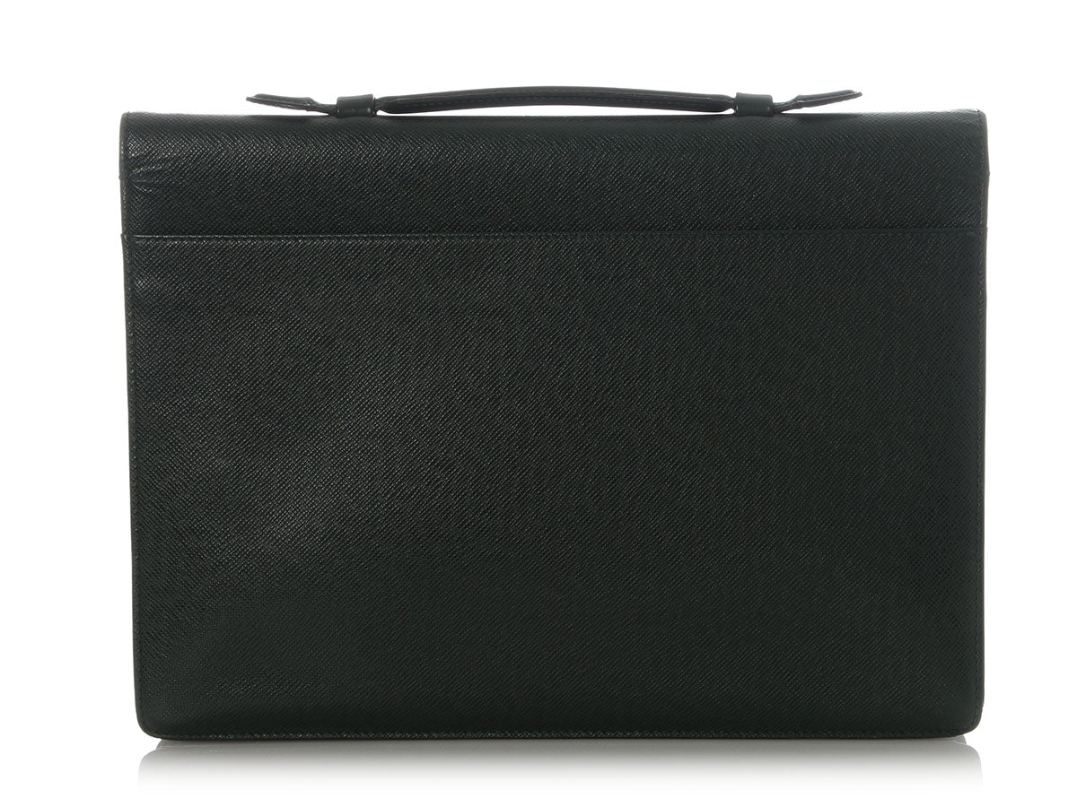 Louis Vuitton Vintage Green Taiga Serviette Kourad Briefcase - Image 4