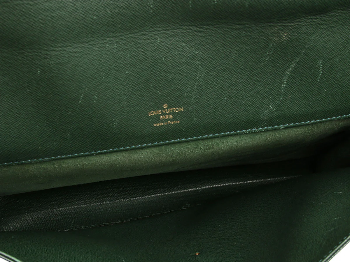 Louis Vuitton Vintage Green Taiga Serviette Kourad Briefcase - Image 8