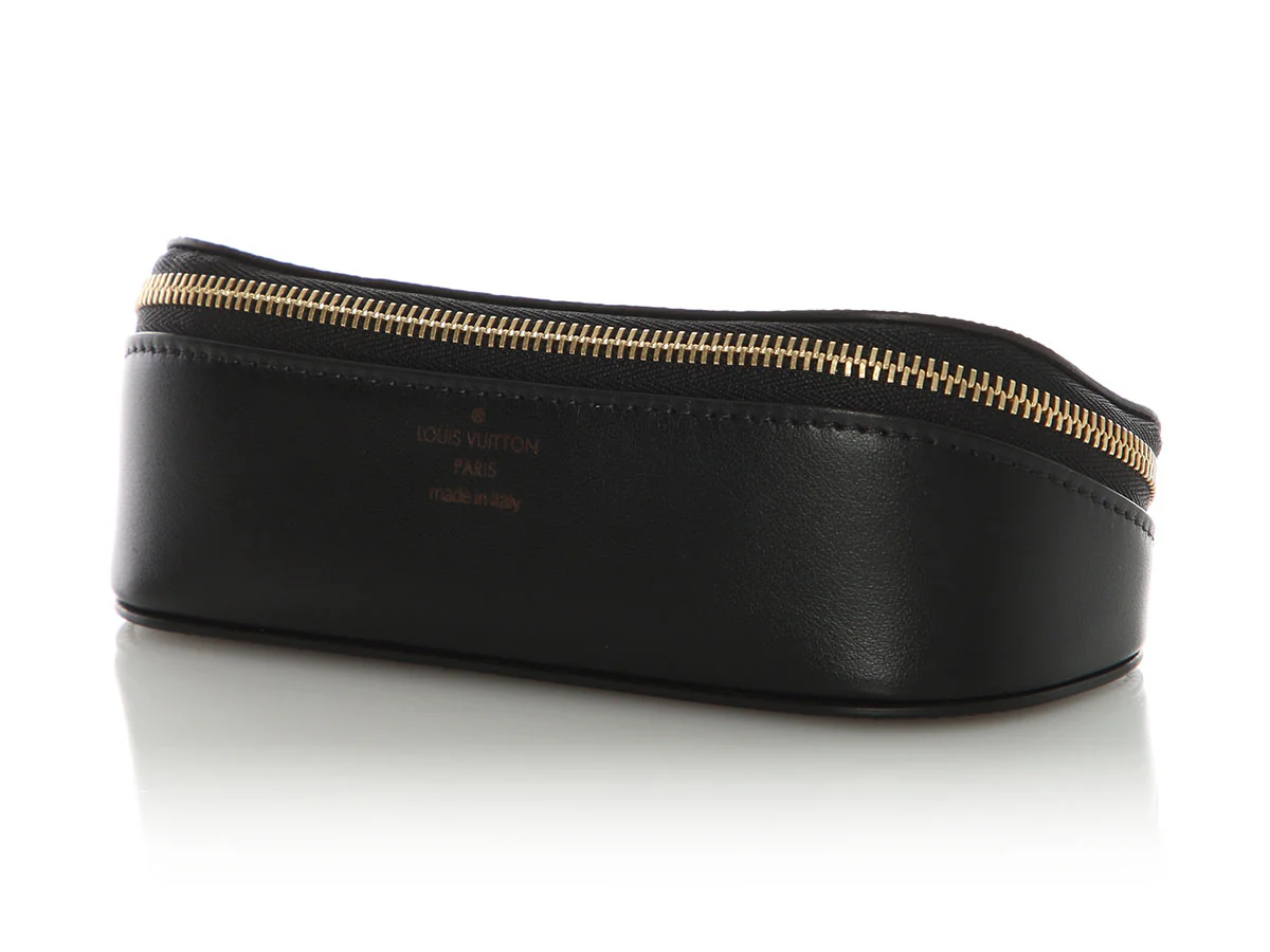 Louis Vuitton Monogram and Black Leather Sunglasses Pouch GM - Image 2