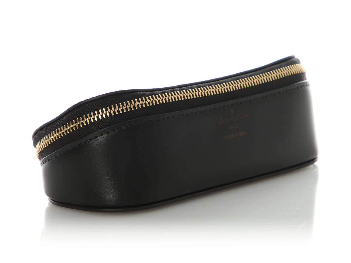 Louis Vuitton Monogram and Black Leather Sunglasses Pouch GM - Image 4