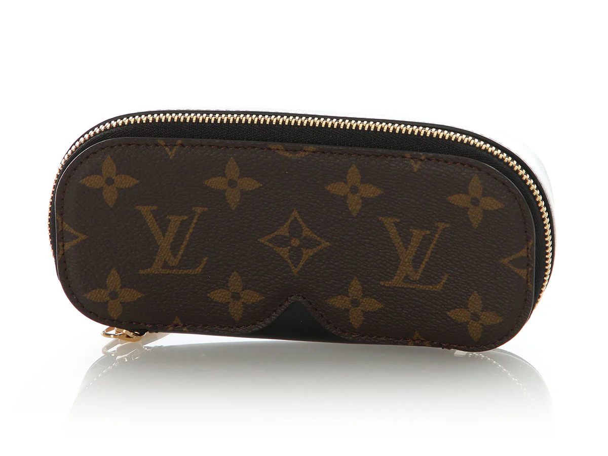 Louis Vuitton Monogram and Black Leather Sunglasses Pouch GM - Image 6