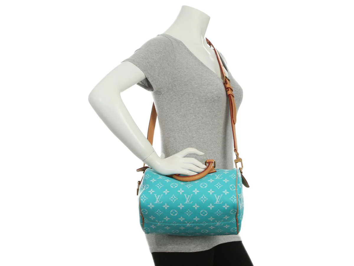 Louis Vuitton Turquoise Calfskin Speedy P9 Bandoulière 25 - Image 10