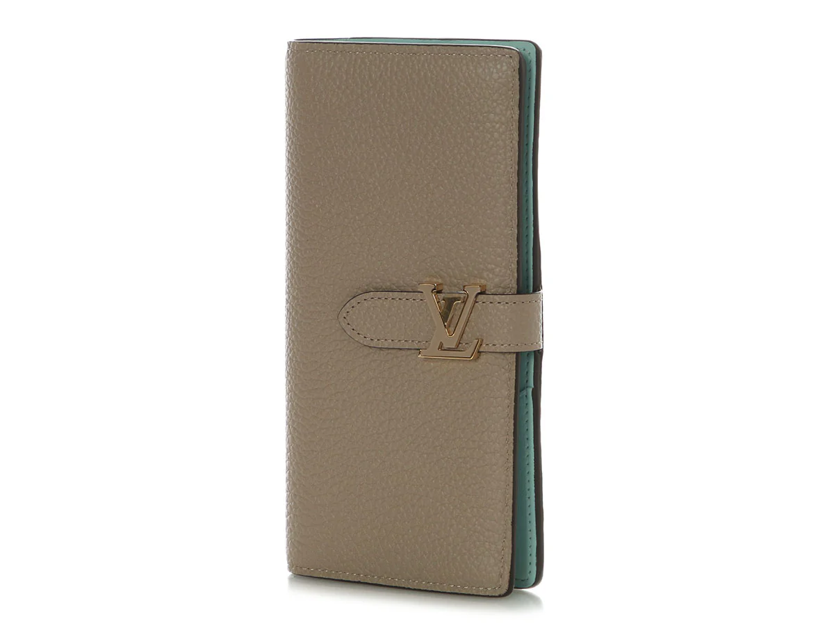 Louis Vuitton Beige Pebble Taurillon LV Vertical Wallet - Image 2