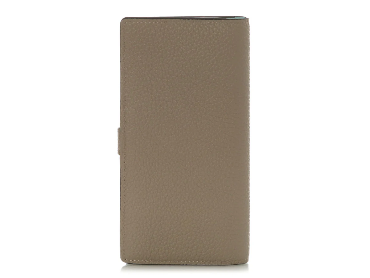 Louis Vuitton Beige Pebble Taurillon LV Vertical Wallet - Image 3