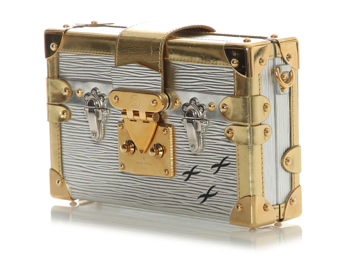 Louis Vuitton Silver and Gold Epi Petite Malle - Image 3