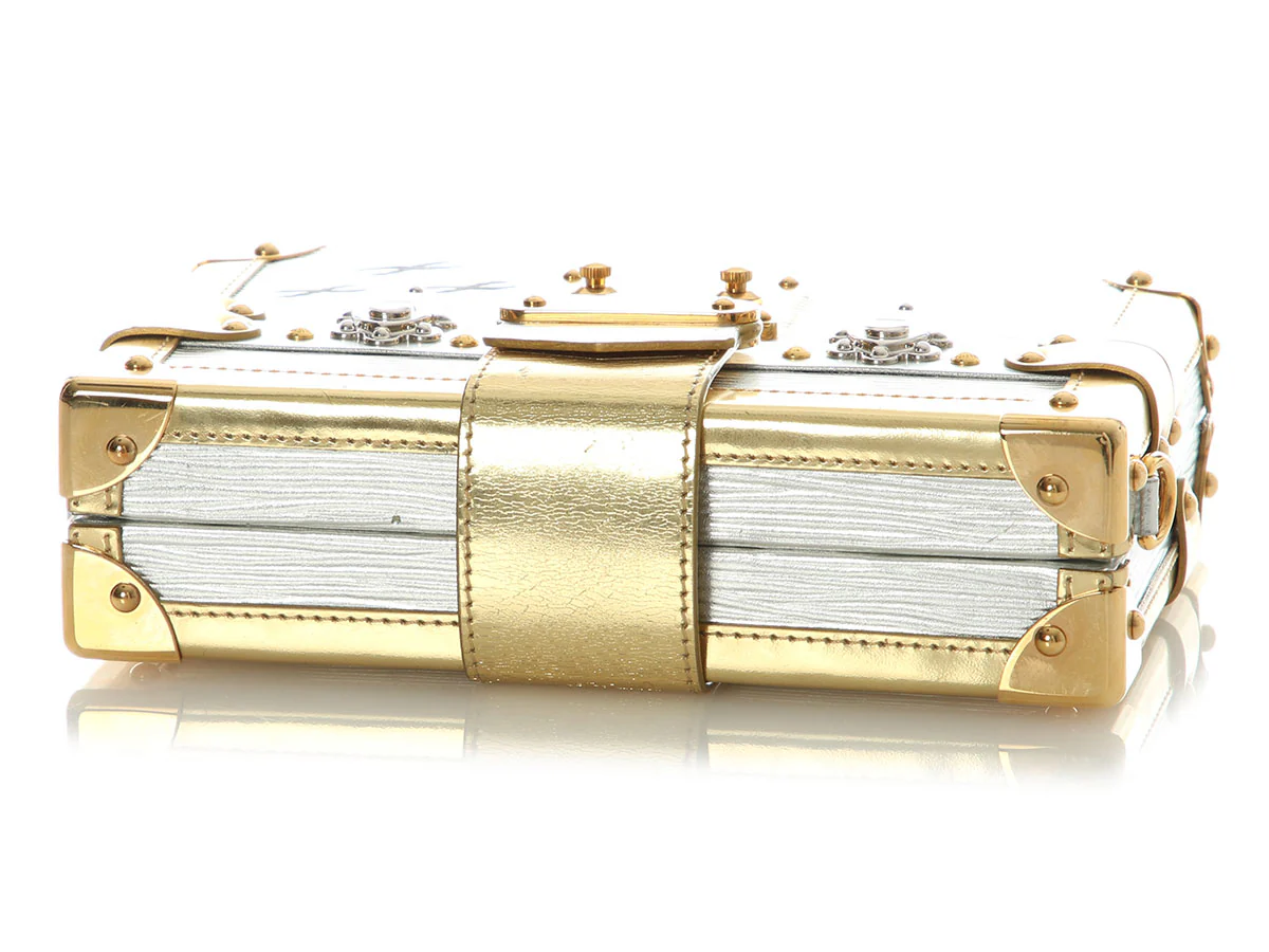 Louis Vuitton Silver and Gold Epi Petite Malle - Image 7
