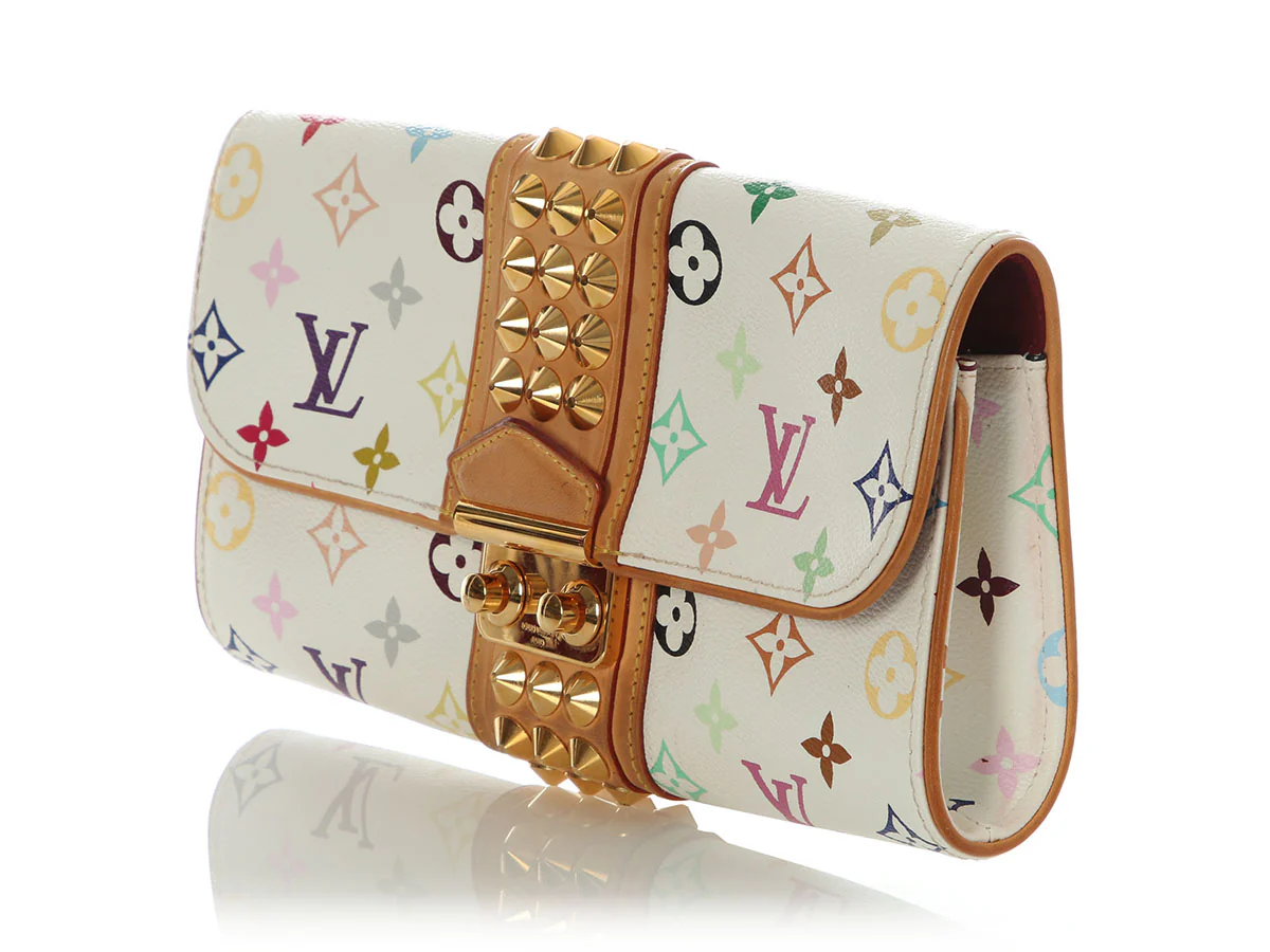 Louis Vuitton White Multicolore Monogram Pochette Courtney Clutch - Image 3