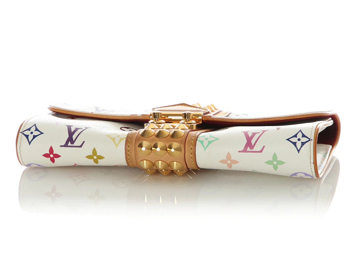 Louis Vuitton White Multicolore Monogram Pochette Courtney Clutch - Image 6