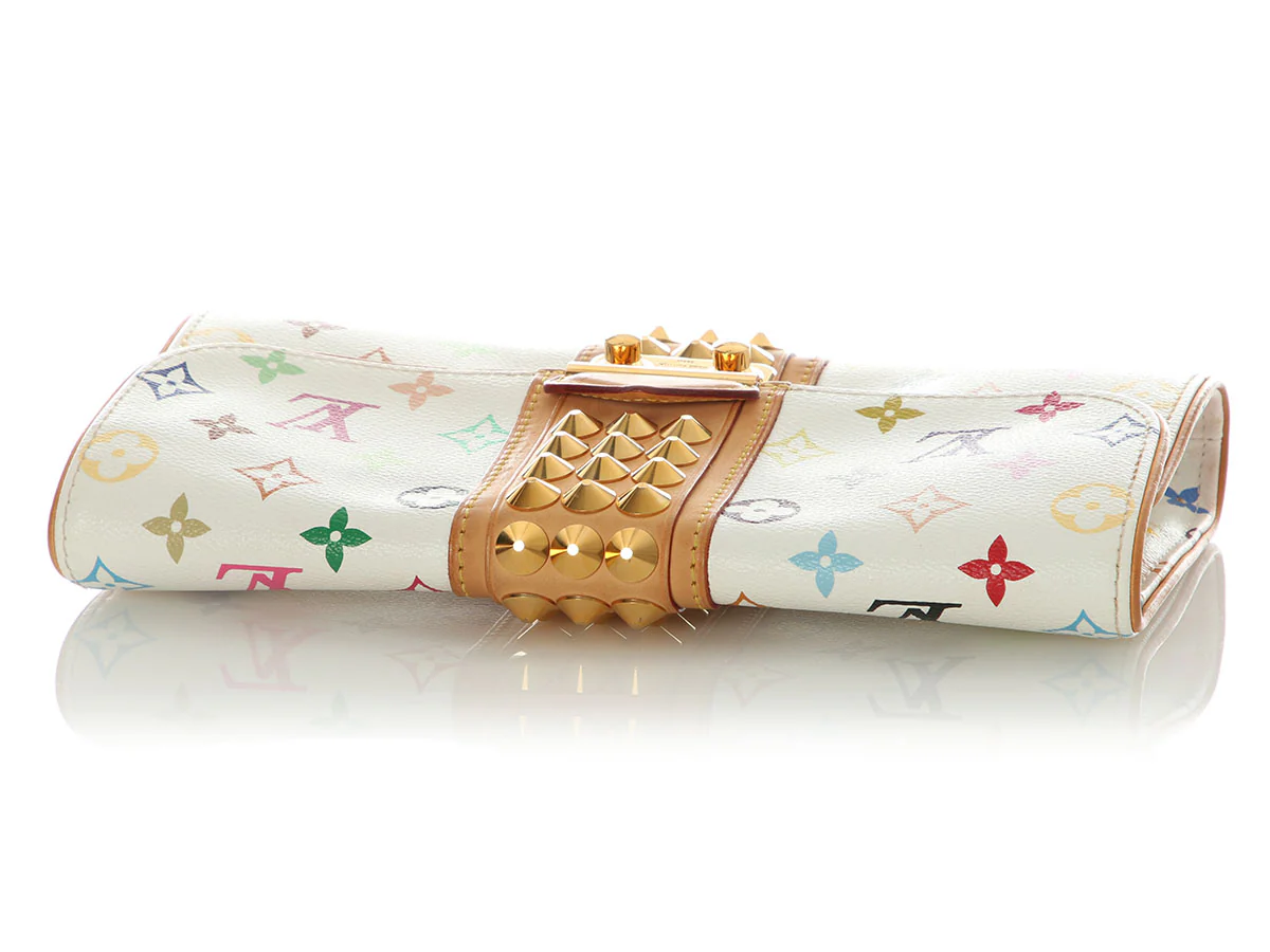 Louis Vuitton White Multicolore Monogram Pochette Courtney Clutch - Image 7
