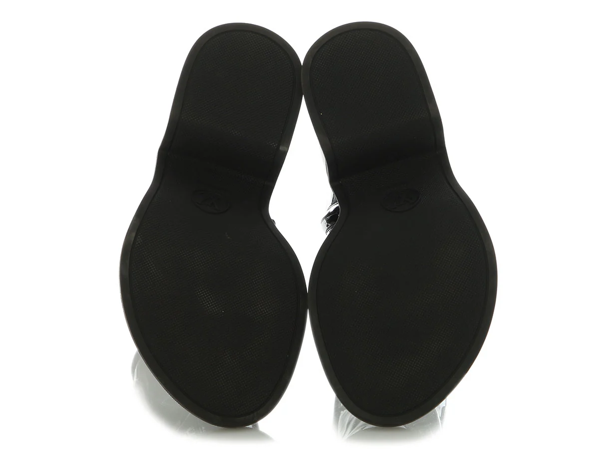 Louis Vuitton Black Patent Moonlight Open-Toe Boots - Image 6