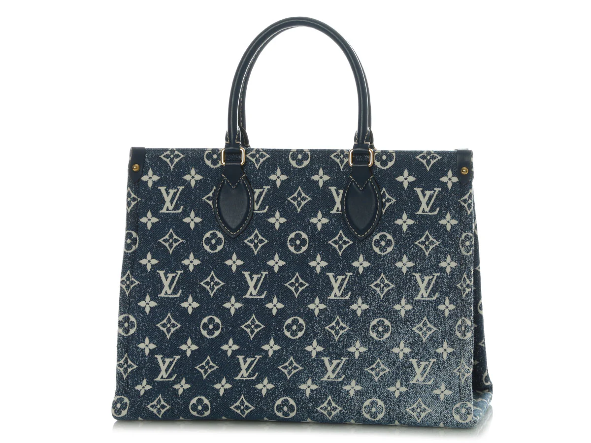 Louis Vuitton Blue Monogram Denim Onthego MM - Image 3
