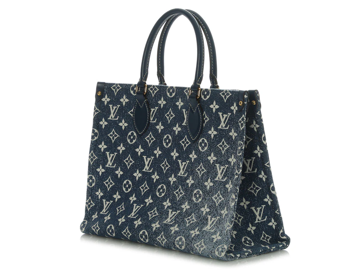Louis Vuitton Blue Monogram Denim Onthego MM - Image 4