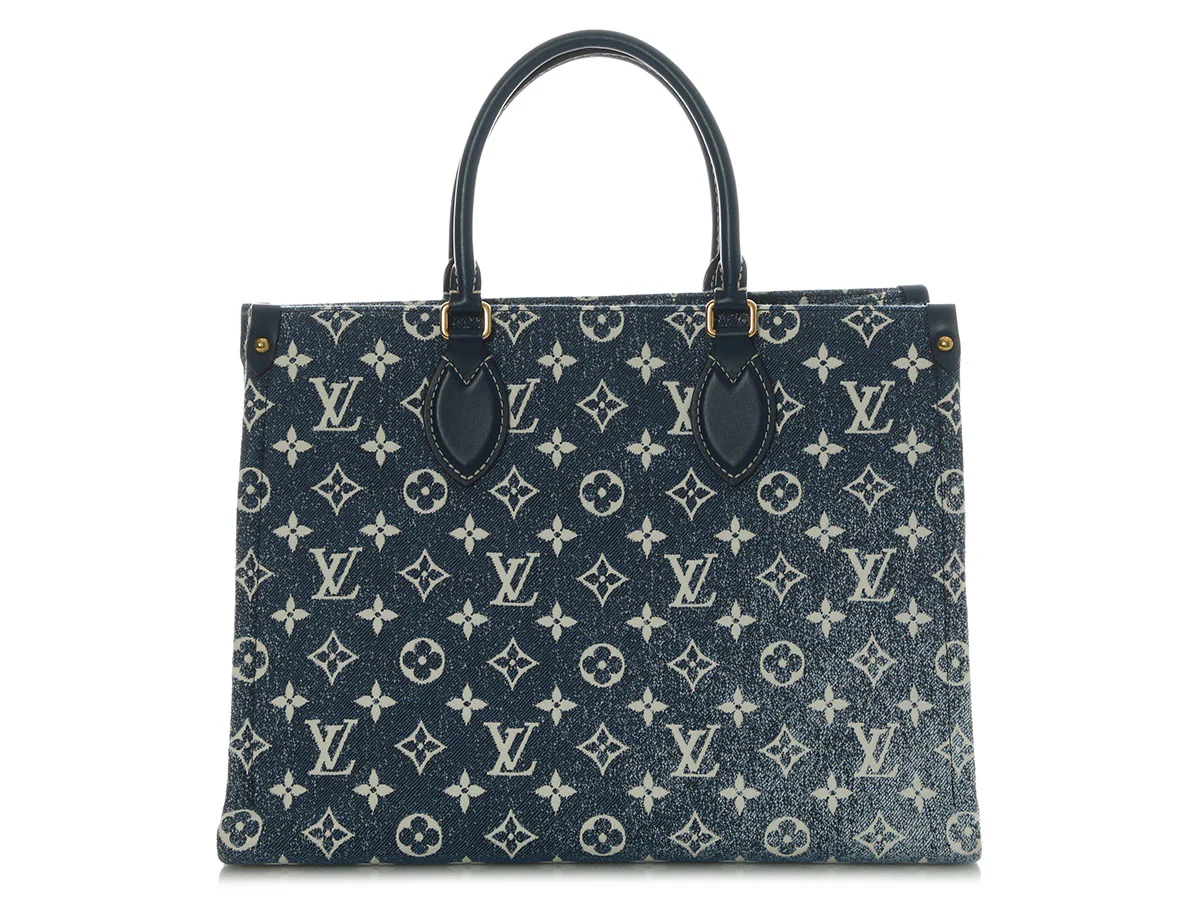 Louis Vuitton Blue Monogram Denim Onthego MM - Image 5