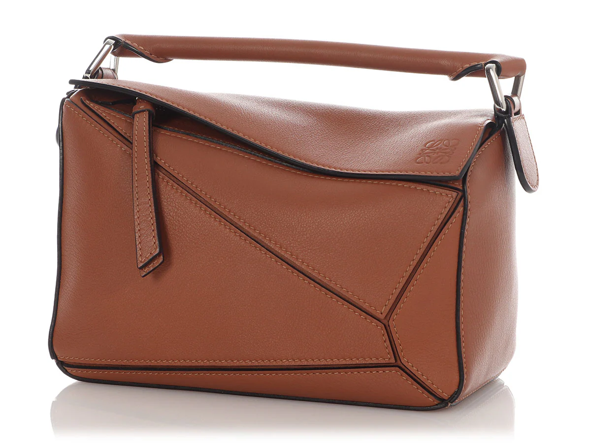 Loewe Small Tan Calfskin Puzzle Bag - Image 2