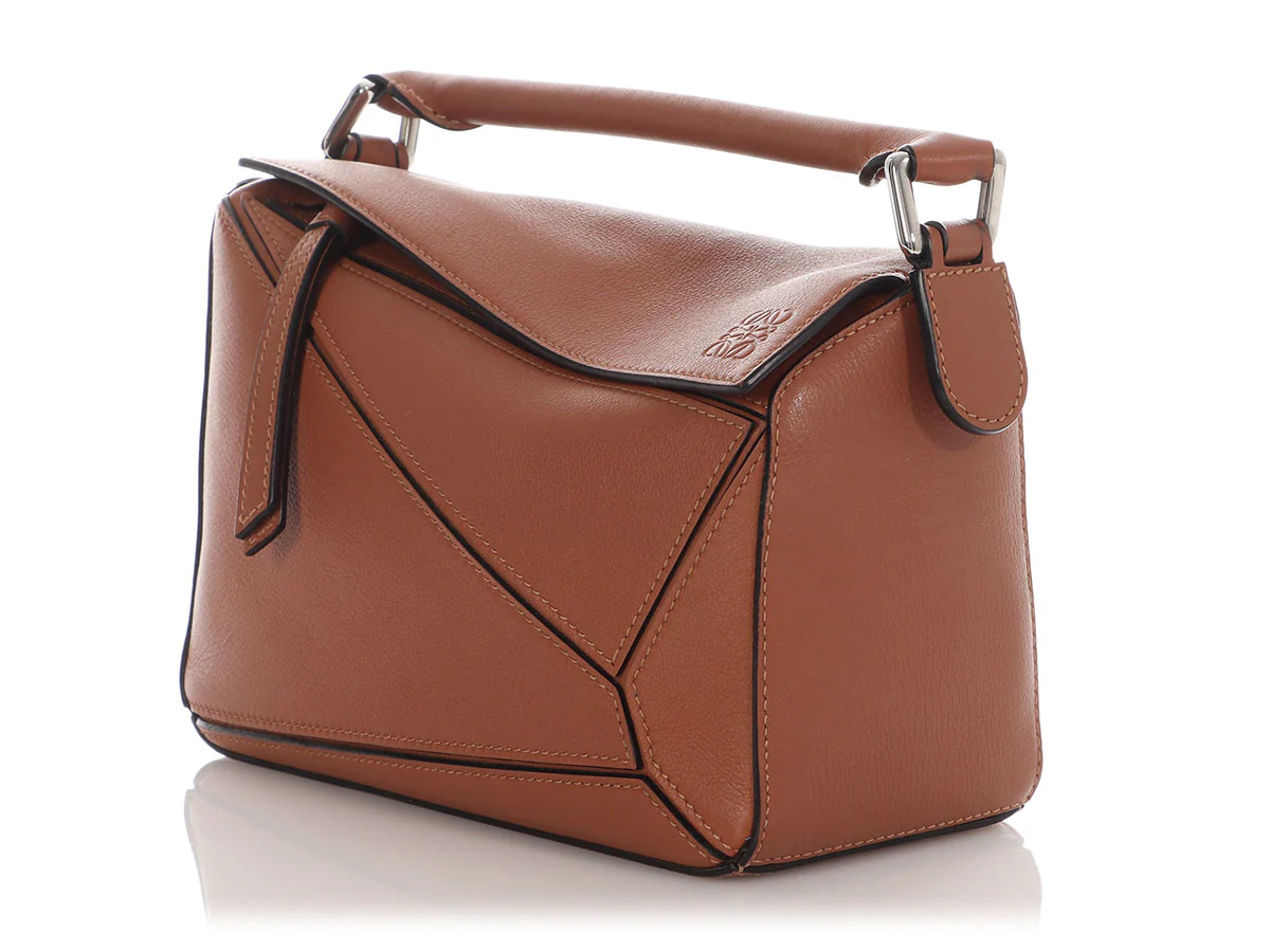 Loewe Small Tan Calfskin Puzzle Bag - Image 3