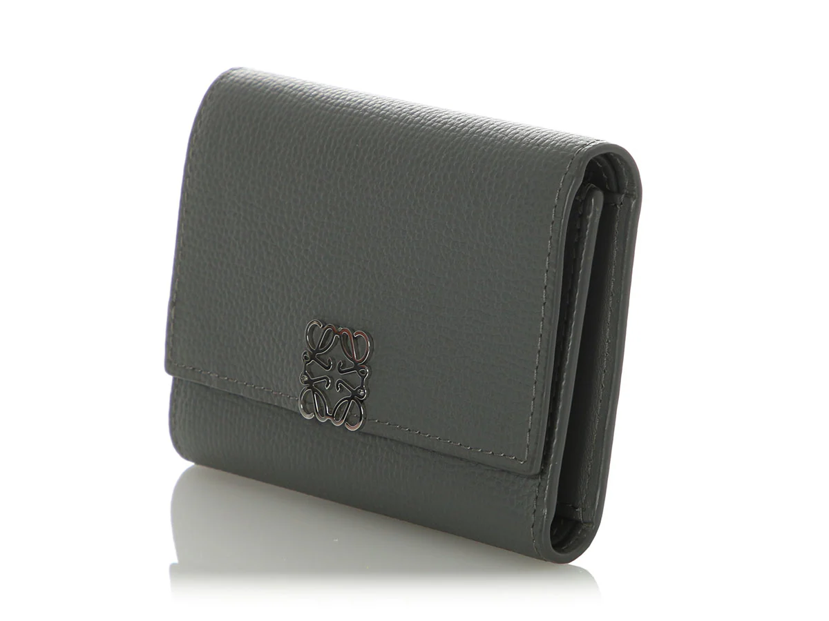 Loewe Asphalt Small Gray Anagram Trifold Wallet - Image 2