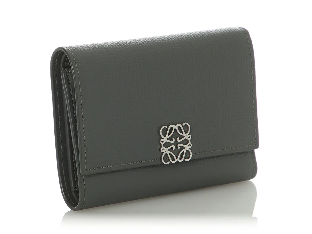 Loewe Asphalt Small Gray Anagram Trifold Wallet - Image 4